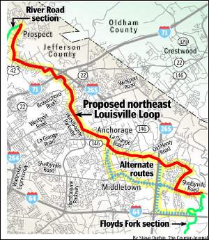 Proposed Map of portion of Louisville Loop