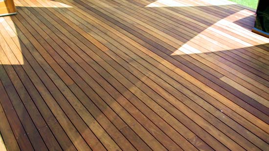 Photo of a nicely stained deck