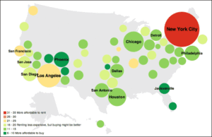 Rent vs. Buy map of America's Top 50 Cities