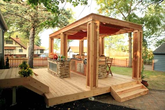 Photo of an outdoor kitchen