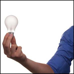 Photo of an LED bulb