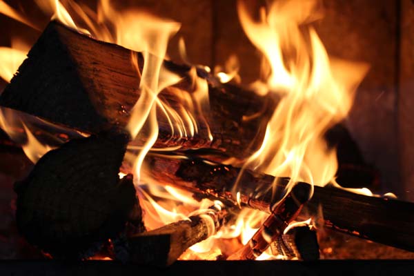 Photo of a fire in a fireplace