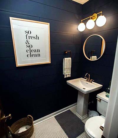 Photo of bathroom with black tile - Shower Tile Ideas