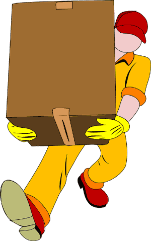 A mover carrying a box