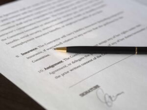 Photo of a lease agreement